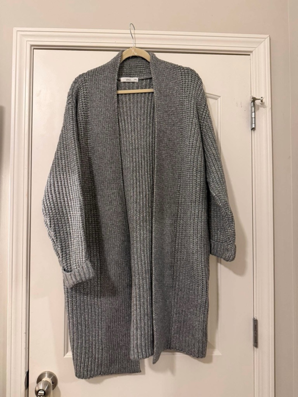 Shop Talulah Open-Front Gray Knit Cardigan